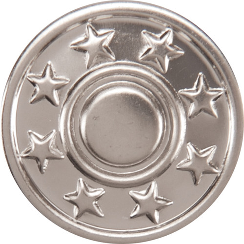 6 Pack - Dritz No-Sew Jean Buttons 11/16" 6/Pkg-Nickel - 4-65