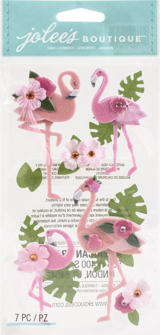 2 Pack - Jolee's Boutique Themed Embellishments 7/Pkg-Flamingo - E8601613 - 015586016130