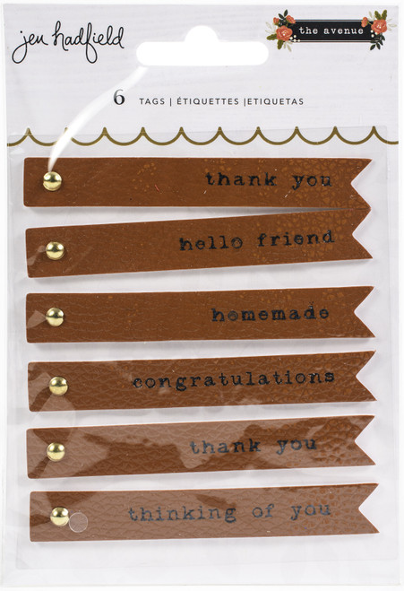 3 Pack - Jen Hadfield The Avenue Embossed Faux Leather Tags 6/Pkg- - JH736971 - 646247369717