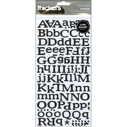 3 Pack - American Crafts Thickers Glitter Stickers 6"X11" 2/Pkg-Reindeer-Black - TGTC2-53209 - 718813532099