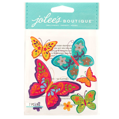 3 Pack - Jolee's Boutique Themed Embellishments-Colorful Butterflies - 50-21304 - 015586956856