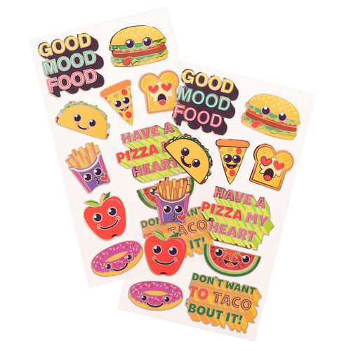 3 Pack - Sticko Flat Stickers-Food Enamel Pin, 22/Pkg - 5201549