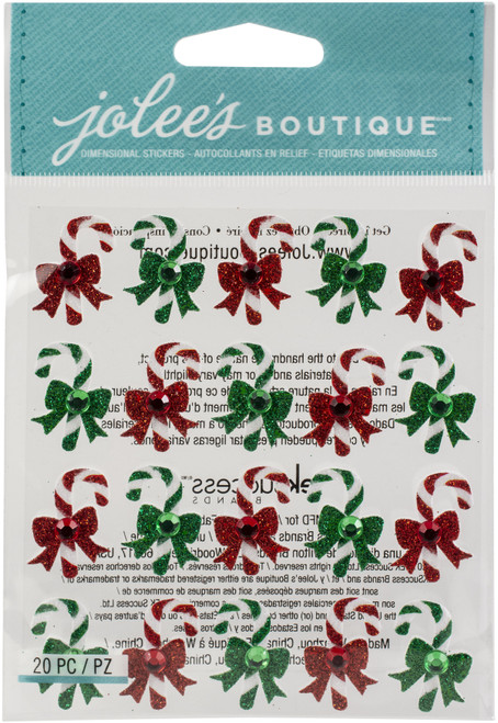 3 Pack - Jolee's Boutique Themed Embellishments-Candy Cane Repeats - 50-20608 - 015586878141