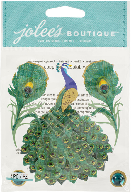 3 Pack - Jolee's Boutique Themed Embellishment-Peacock - 50-21118 - 015586928372