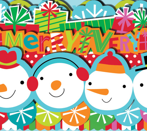 3 Pack - Very Merry Adhesive Paper Borders-Icon - K629653