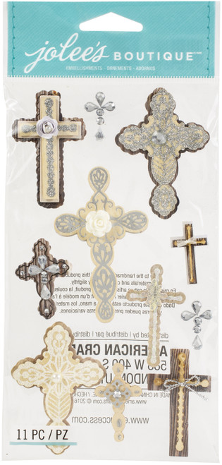 3 Pack - Jolee's Boutique Themed Embellishments-Inspirational Crosses - 50-51025 - 015586937107