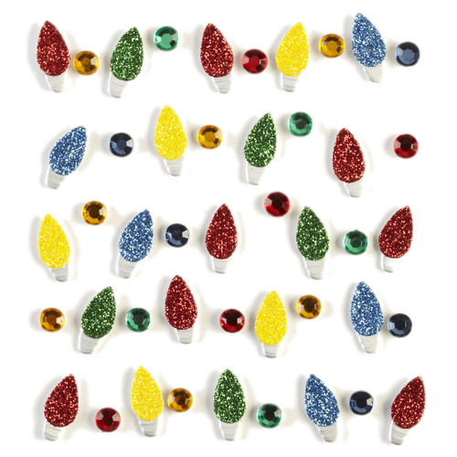 3 Pack - Jolee's Cabochon Dimensional Repeat Stickers-Christmas Light Repeats - E5020495 - 015586864076