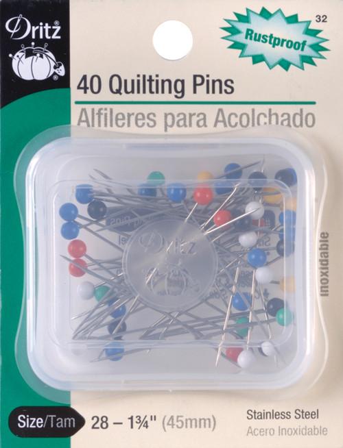 6 Pack - Dritz Quilting Pins 1-3/4" 40/Pkg-Size 28 - 32 - 072879100631