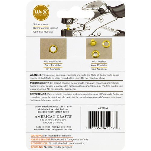 3 Pack - We R Eyelets & Washers Standard-Brass 60/Pkg - WR422-17