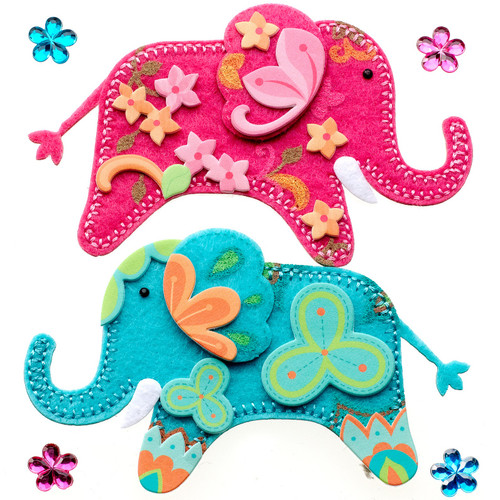 3 Pack - Jolee's Boutique Themed Embellishment-Stitched Elephant - 50-21289