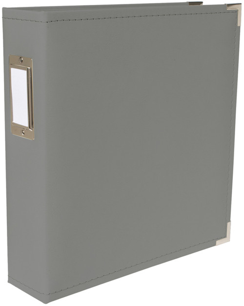 We R Classic Leather D-Ring Album 8.5"X11"-Charcoal - WRRING8-101 - 633356615507