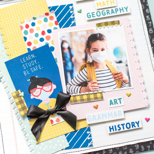 DCWV Double-Sided Cardstock Stack 12"X12" 36/Pkg-School Time, W/Gold Foil - PS624383