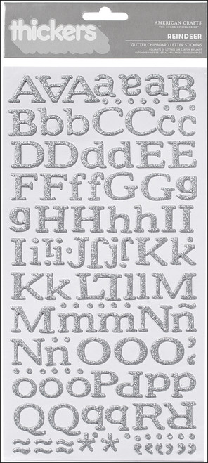 3 Pack - American Crafts Thickers Glitter Stickers 6"X11" 2/Pkg-Reindeer-Silver - TGTC2-53208 - 718813532082 3 Pack - American Crafts Thickers Glitter Stickers 6"X11" 2/Pkg-Reindeer-Silver - TGTC2-53208 - 718813532082