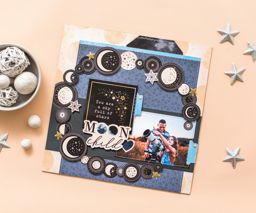DCWV Double-Sided Cardstock Stack 12"X12" 36/Pkg-Luna, W/Gold Foil - PS624380