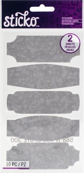 3 Pack - Sticko Flat Stickers-Medium Galvanized Labels, 10/Pkg - 5201586 - 015586852936