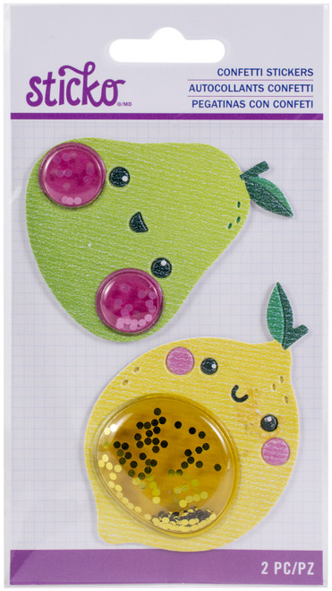 3 Pack - Sticko Confetti Stickers-Fruit, 2/Pkg - STICS-99085 - 015586990850