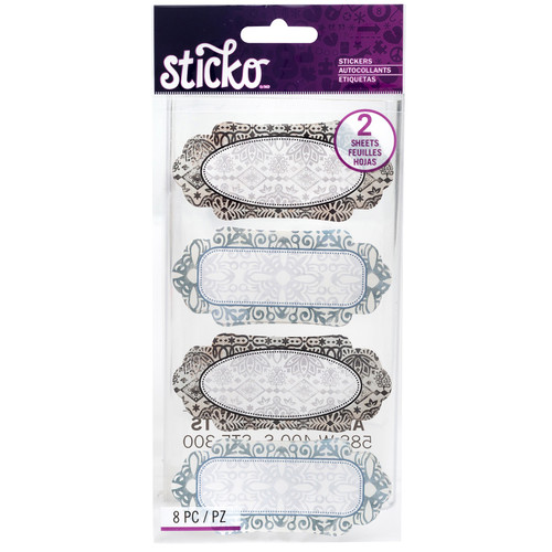 3 Pack - Sticko Flat Stickers-Medium Farmhouse Floral Labels, 8/Pkg - 5201585 - 015586852929