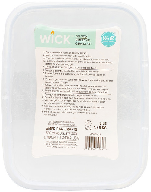 We R Wick Gel Wax 3lb- - 60000137 - 633356615897
