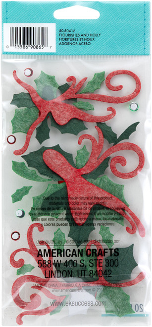 3 Pack - Jolee's Boutique Dimensional Stickers-Flourishes and Holly - E5050416