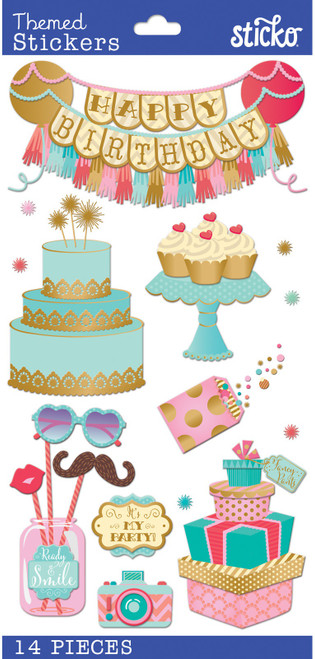 6 Pack - Sticko Stickers-Fancy Pants Birthday - 5238322 - 015586853469