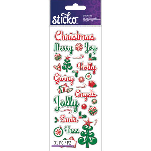 3 Pack - Sticko Stickers-Christmas Words - E5260158 - 015586799439