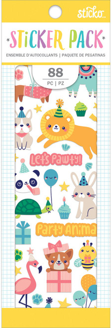3 Pack - Sticko Sticker Pack-Party Animal, 88/Pkg - STISP-98883 - 015586988833
