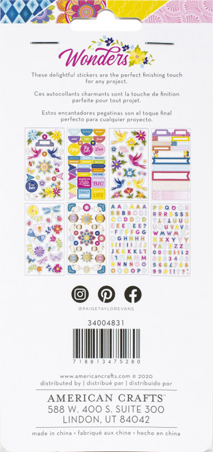 Paige Evans Wonders Sticker Book-286/Pkg - PE004831 Paige Evans Wonders Sticker Book-286/Pkg - PE004831