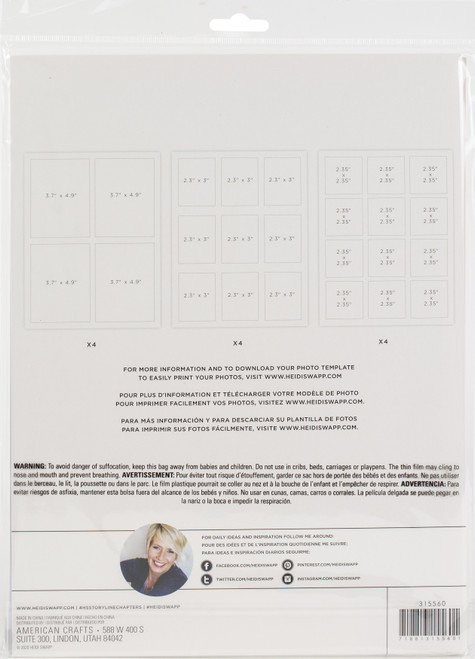 Heidi Swapp Storyline Chapters Photo Paper 8.5"X11" 12/Pkg-Matte - HS315560
