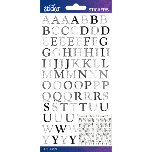 Sticko Alphabet Stickers-Black Foil Goudy Small - E5290274 - 015586875232