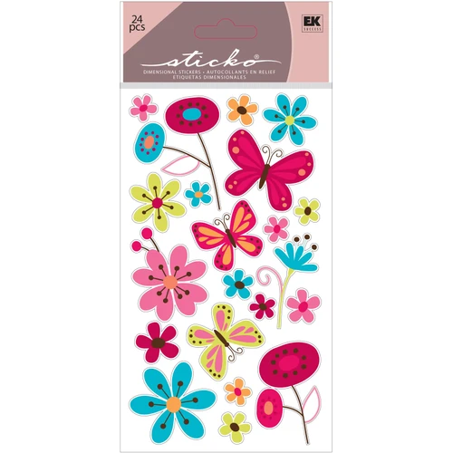 Sticko Stickers-Glitter Butterfly Garden - E5200163 - 015586843668