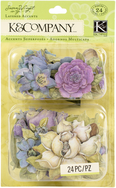 K & Company Layered Accents 24/Pkg-Flower - K614413 - 643077614413