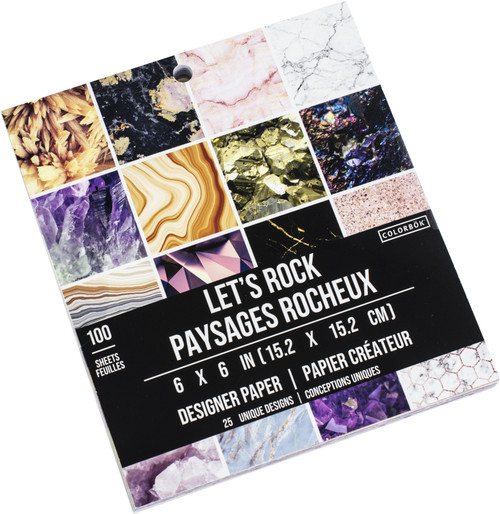 Colorbok Designer Paper Pad 6"X6"-Lets Rock - 74096BL