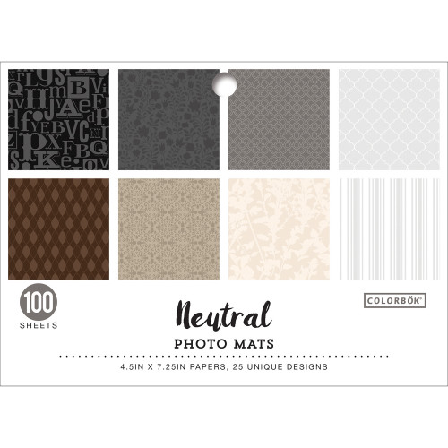 Colorbok Designer Paper Photo Mats 4.5"X7.25"-Neutral - 68222 - 765468682228