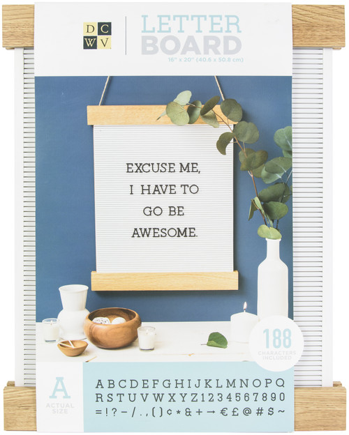 DCWV Hanger Frame Letterboard 16"x20" With Letters 188/Pkg-Black - 623690 - 633356236900