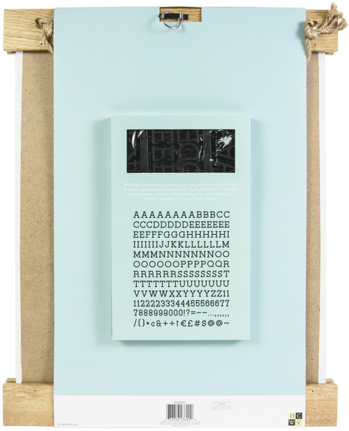 DCWV Hanger Frame Letterboard 16"x20" With Letters 188/Pkg-Black - 623690