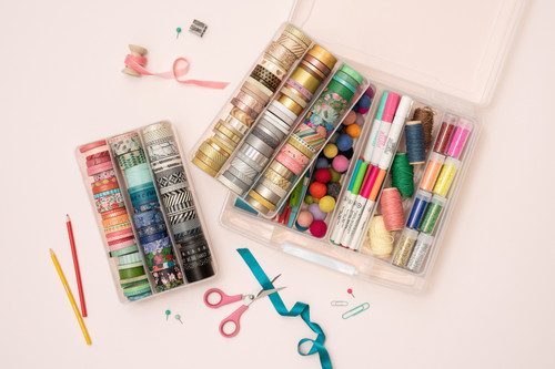 We R Washi Translucent Plastic Storage Bin-14"X13"X4.375" Case - WR661313 We R Washi Translucent Plastic Storage Bin-14"X13"X4.375" Case - WR661313