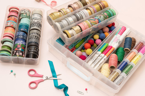 We R Washi Translucent Plastic Storage Bin-14"X13"X4.375" Case - WR661313 We R Washi Translucent Plastic Storage Bin-14"X13"X4.375" Case - WR661313