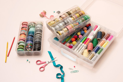 We R Washi Translucent Plastic Storage Bin-14"X13"X4.375" Case - WR661313 We R Washi Translucent Plastic Storage Bin-14"X13"X4.375" Case - WR661313