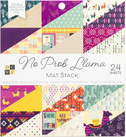 DCWV Specialty Card Stack 6"X6" 24/Pkg-No Prob Llama - PS006155 DCWV Specialty Card Stack 6"X6" 24/Pkg-No Prob Llama - PS006155