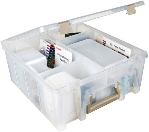 ArtBin Super Satchel Double Deep-15.25"X14"X6.25" Translucent - 6990AB ArtBin Super Satchel Double Deep-15.25"X14"X6.25" Translucent - 6990AB