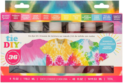 American Crafts Medium Tie Dye Kit 4oz 76/Pkg-12 Assorted Vivid Colors - 34003376 - 718813533461