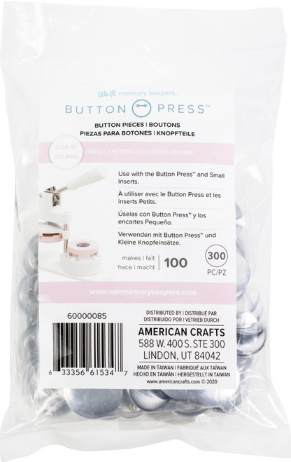 We R Memory Keepers Button Press Bulk Refill Pack 100/Pkg-Small (25mm) - 60000085 - 633356615347