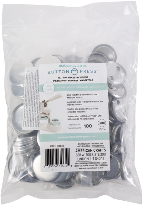 We R Button Press Bulk Refill Pack 100/Pkg-Medium (37mm) - 60000086 - 633356615354