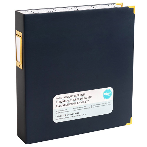 We R Paper Wrapped D-Ring Album 8.5"X11"-Navy - WRPWAL8-160 - 633356616177