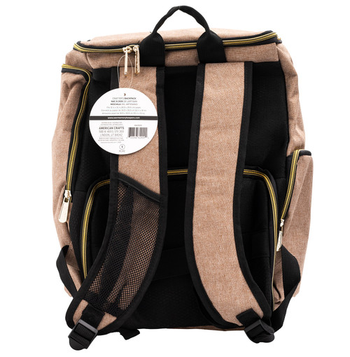 We R Memory Keepers Crafter's Backpack-Taupe & Pink - WR662909