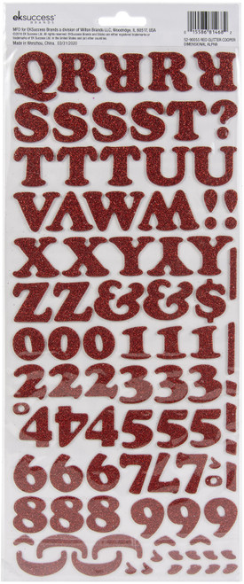 Sticko Alphabet Stickers 160/Pkg-Red Glitter - 52-90055