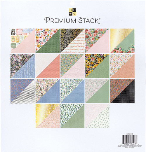 DCWV Double-Sided Cardstock Stack 12"X12" 36/Pkg-Painted Flowers - PS615608