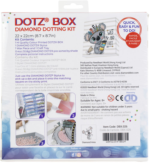Diamond Dotz Diamond Art Box Kit 8.6"X8.6"-Wild & Free - DBX026 Diamond Dotz Diamond Art Box Kit 8.6"X8.6"-Wild & Free - DBX026
