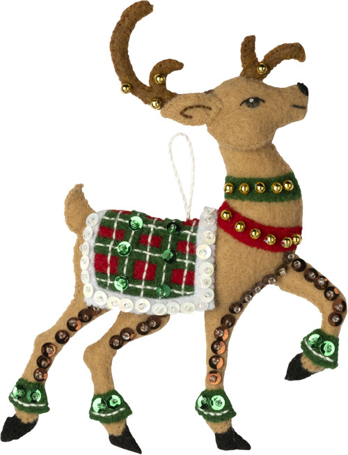 Bucilla Felt Ornaments Applique Kit Set Of 6-Festive Reindeer - 89299E Bucilla Felt Ornaments Applique Kit Set Of 6-Festive Reindeer - 89299E