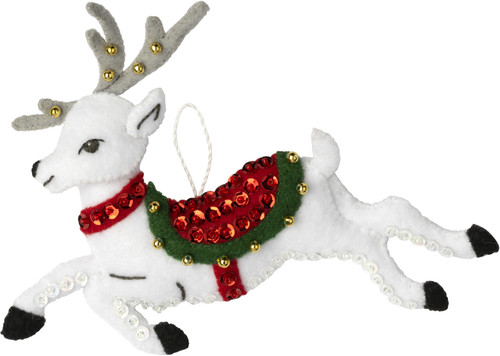 Bucilla Felt Ornaments Applique Kit Set Of 6-Festive Reindeer - 89299E Bucilla Felt Ornaments Applique Kit Set Of 6-Festive Reindeer - 89299E